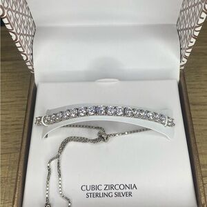 NWT GIANI BERNINI REG $140 925 STERLING CUBIC ZIRCONIA ADJUSTABLE SLIDE BRACELET